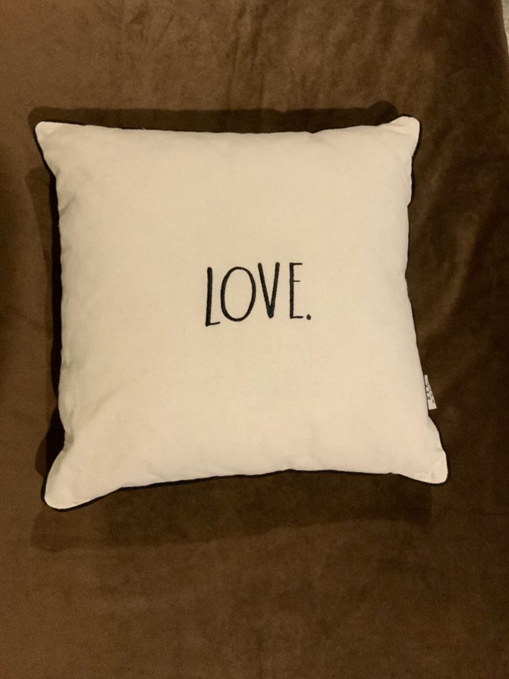 Rae Dunn Love Pillow Black Natural Home Decor Cottagecore